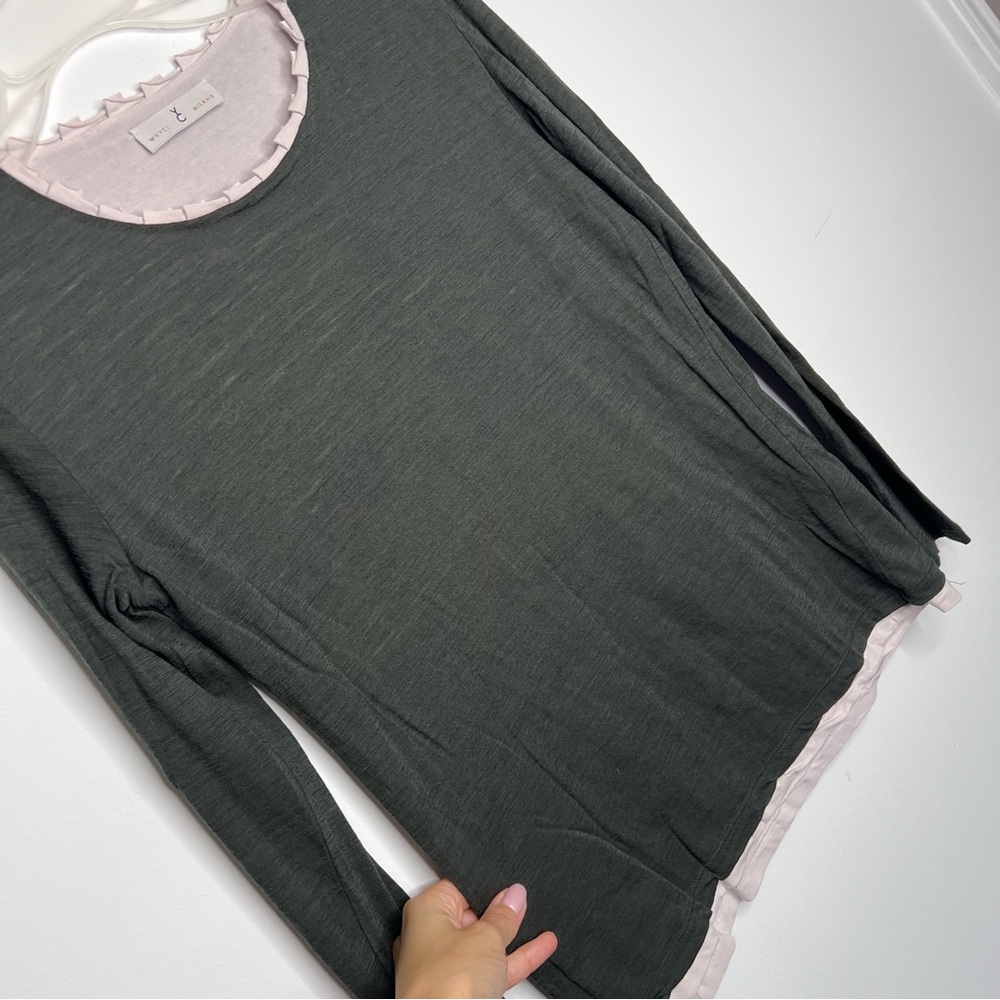 Whyci Milano Women Black Wool Nylon Long Sleeve Shirt Top Size EU 42 (US 8) C9 - Picture 3 of 7
